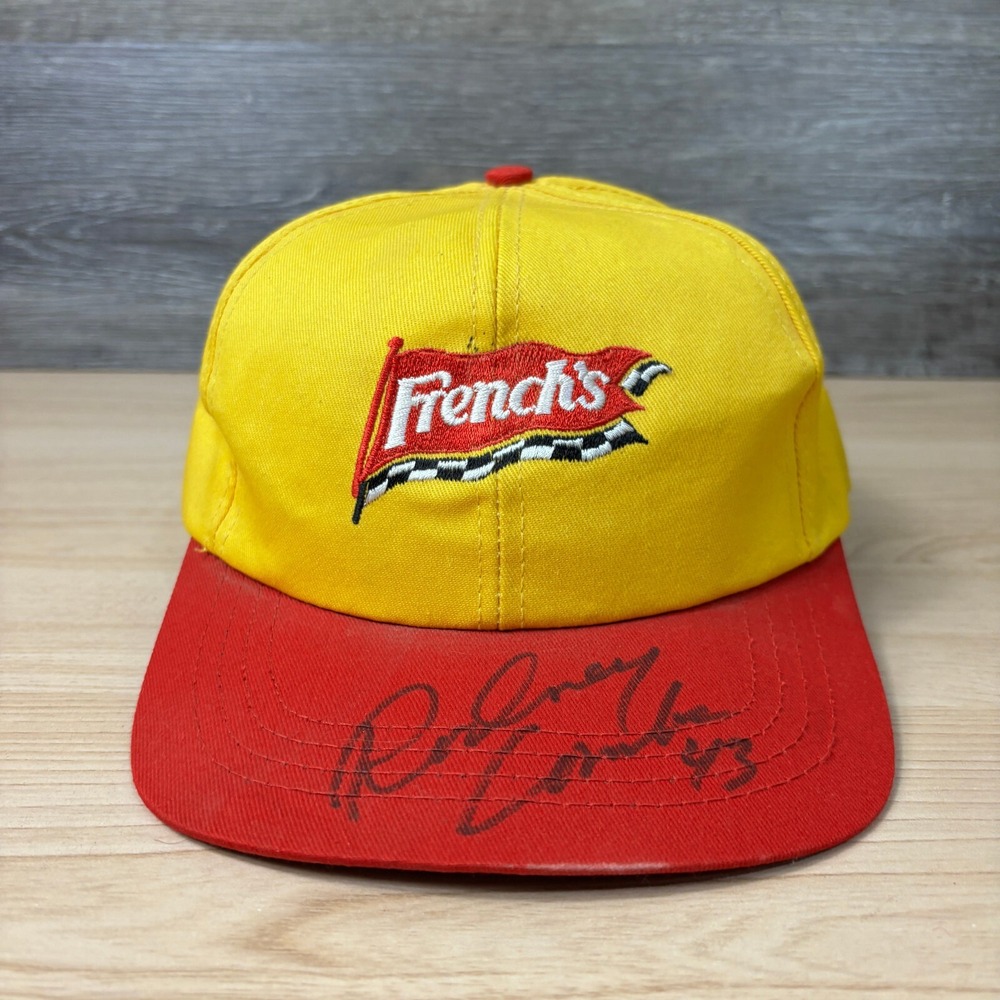 Frenchs Hat Cap Snapback Yellow Red Mustardโ Racing USA Made 90s